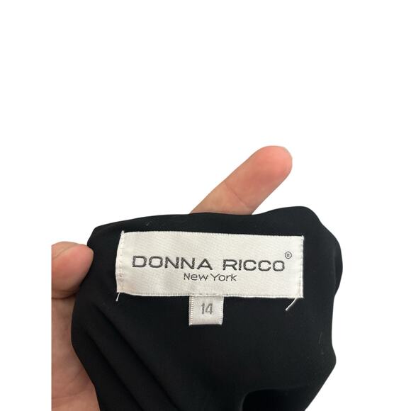 Vtg 90s Donna Ricco Black Red Floral Tiered Midi
Dress Sz 14 Rayon - Picture 5 of 5